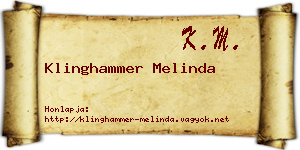 Klinghammer Melinda névjegykártya