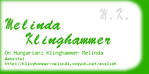 melinda klinghammer business card